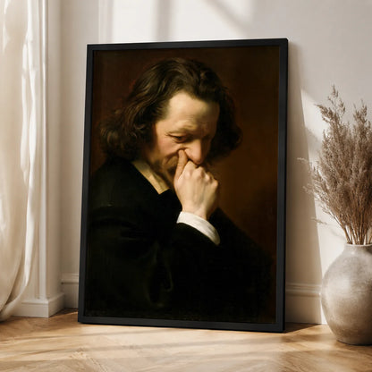 Man Holding His Nose Wall Art Decor - Wall Art Decor - back view