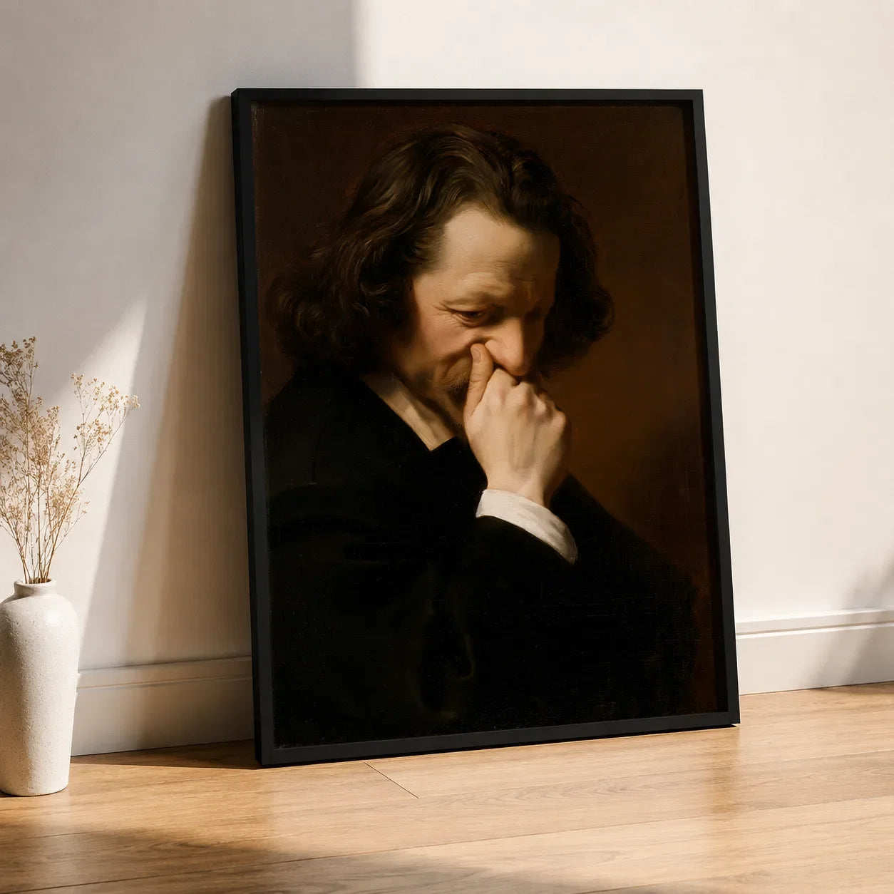 Man Holding His Nose Wall Art Decor - Wall Art Decor - close up