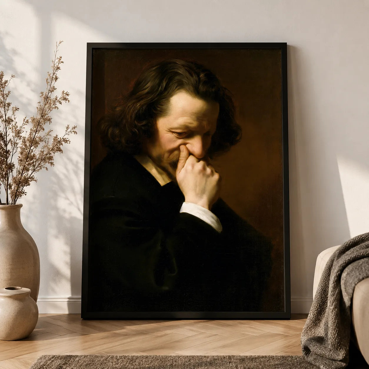 Man Holding His Nose Wall Art Decor - Wall Art Decor - in use