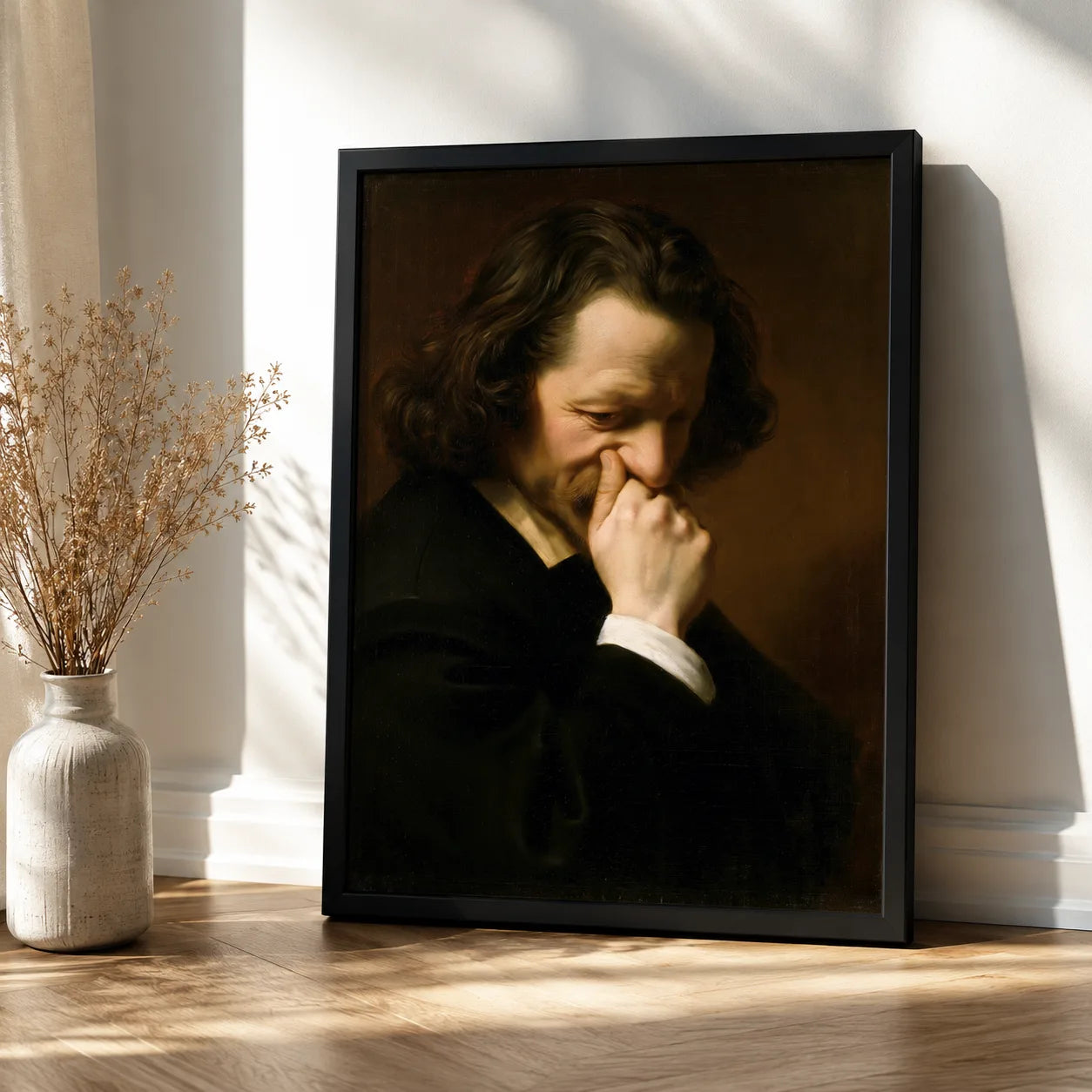 Man Holding His Nose Wall Art Decor - Wall Art Decor - lifestyle