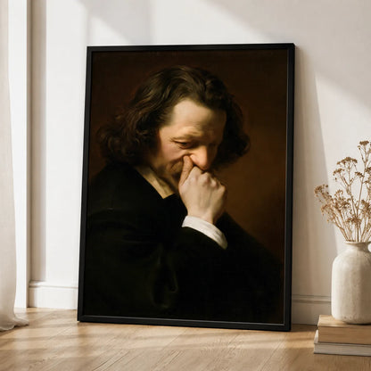 Man Holding His Nose Wall Art Decor - Wall Art Decor - side view