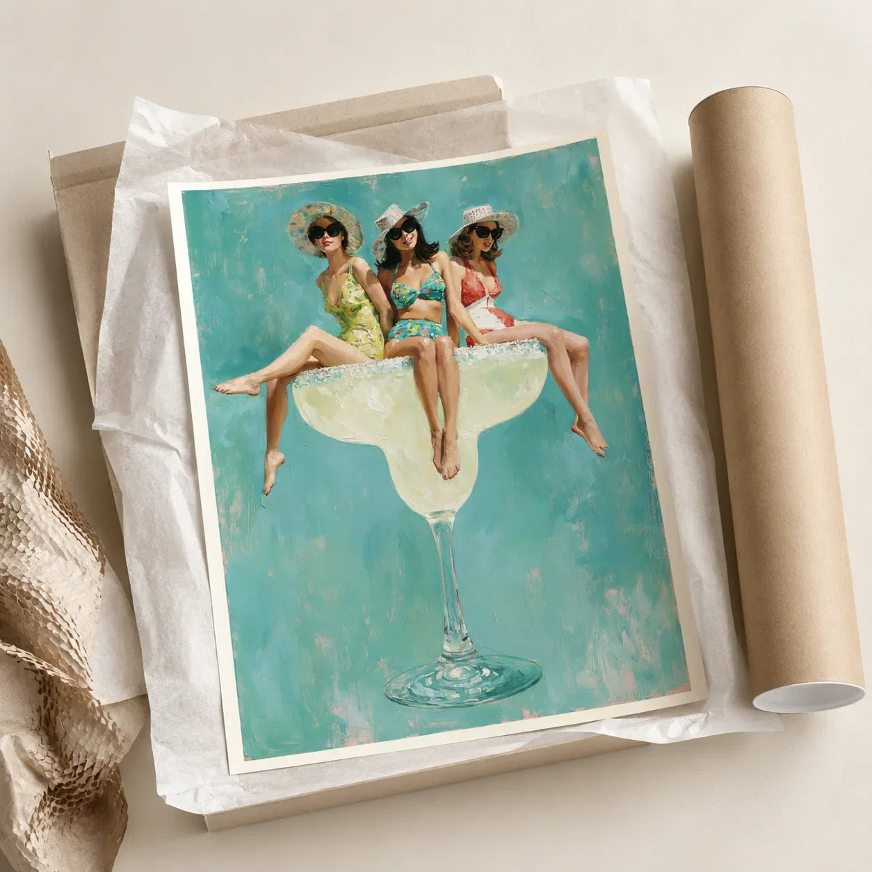 Margarita Girls Wall Art Decor - Wall Art Decor - back view