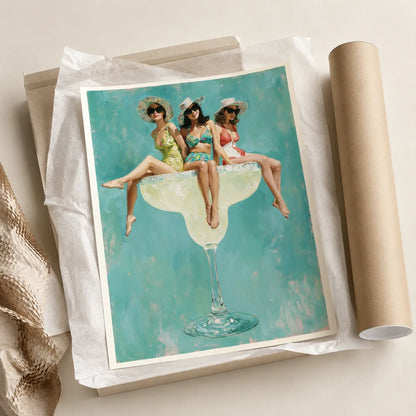 Margarita Girls Wall Art Decor - Wall Art Decor - back view