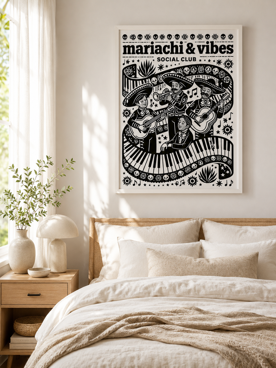 Plakat Zespołu Mariachi - Wall Art Decor - lifestyle shot - mariachi band poster, mexican music wall art