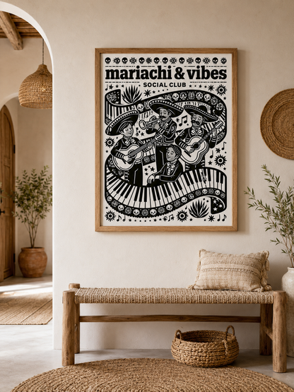 Plakat Zespołu Mariachi - Wall Art Decor - alternate angle - mariachi band poster, mexican music wall art