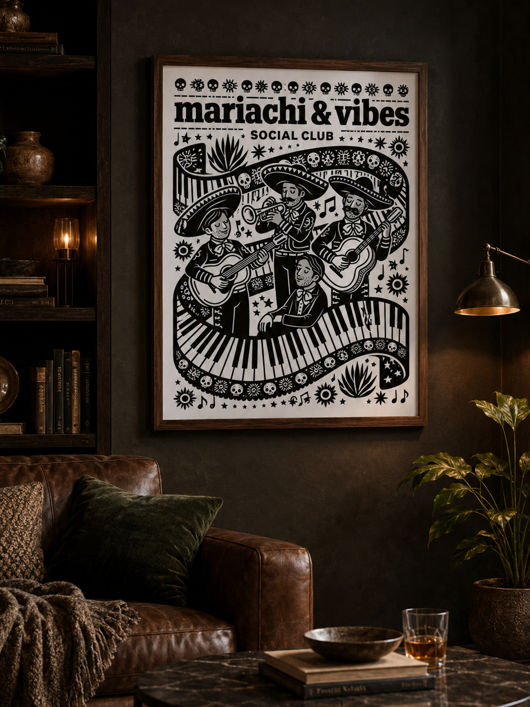 Plakat Zespołu Mariachi - Wall Art Decor - packaging - mariachi band poster, mexican music wall art