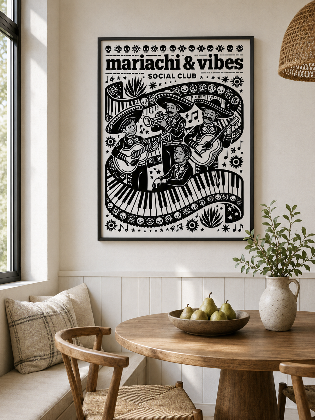 Plakat Zespołu Mariachi - Wall Art Decor - front view - mariachi band poster, mexican music wall art