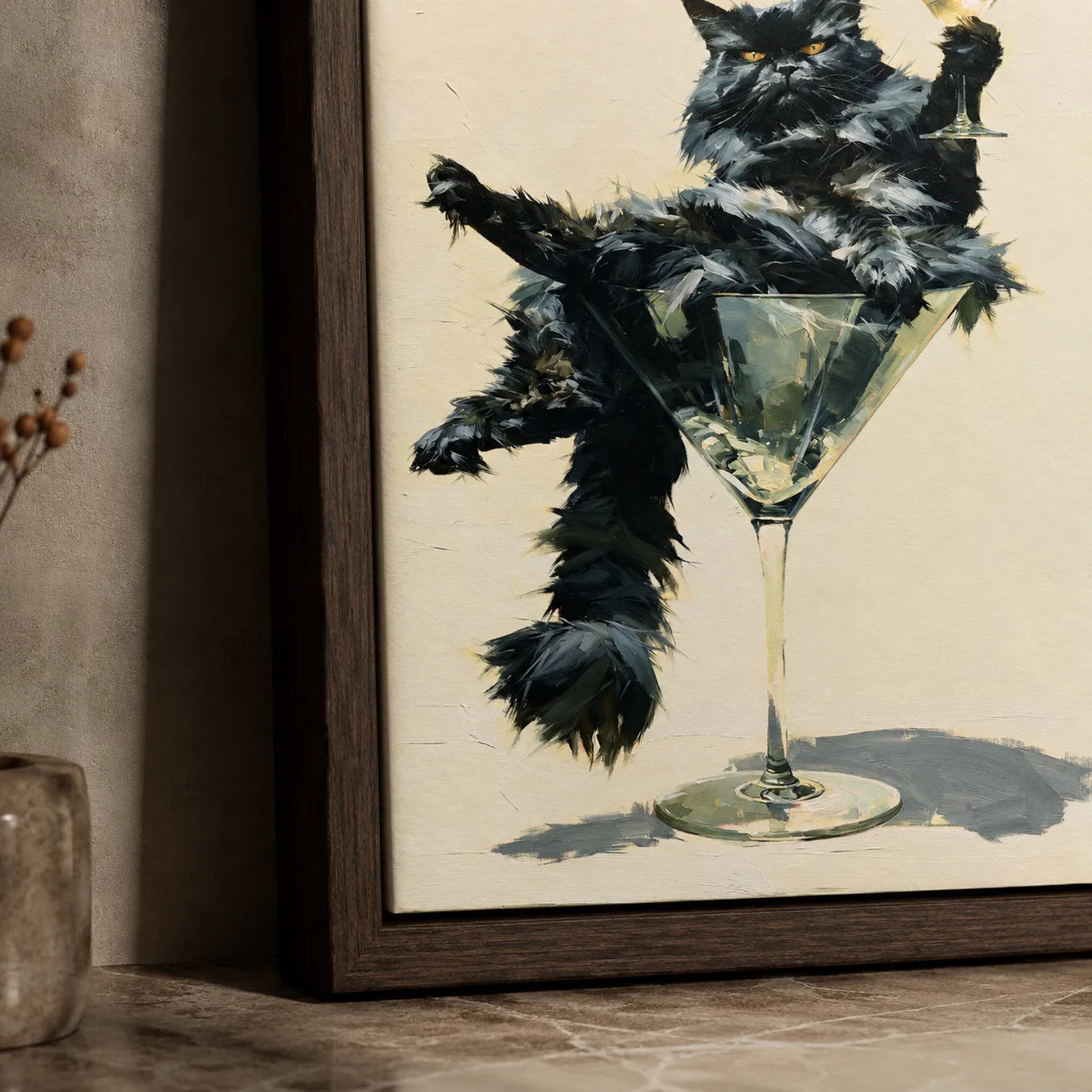 Martini Black Cat Wall Art Decor - Wall Art Decor - packaging