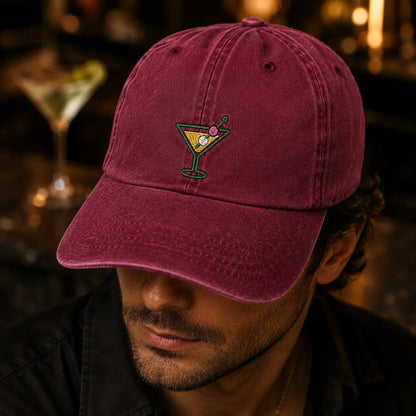 Martini Cocktail Washed Cap - washed cap - detail