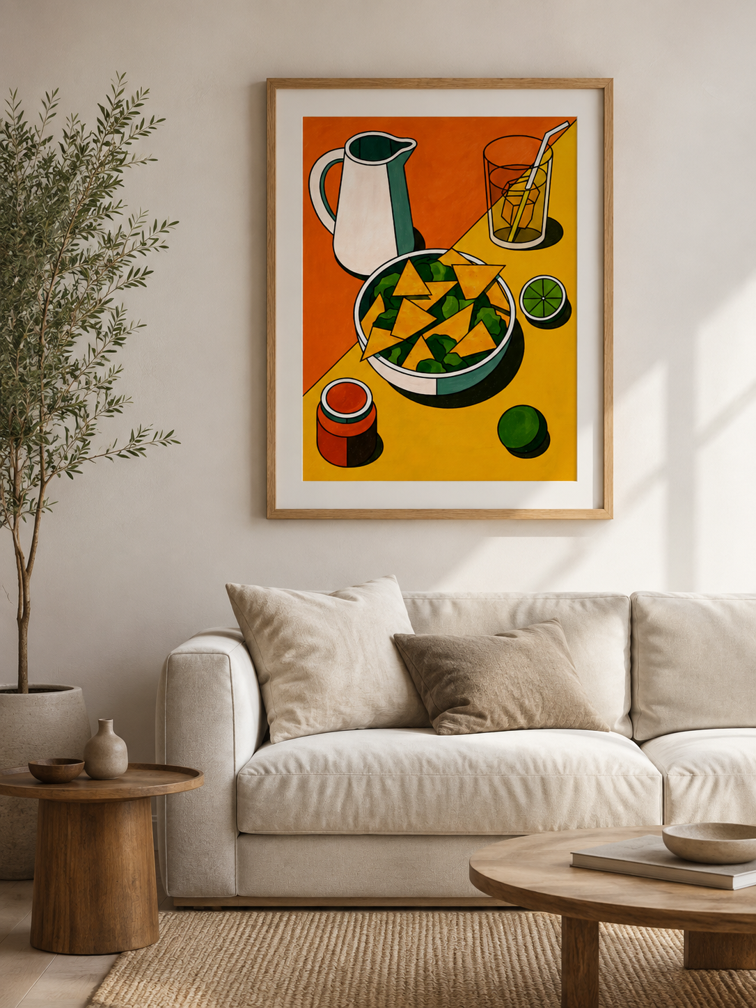 Mexicaanse Keukenposter - Wall Art Decor - close-up - orange kitchen wall art, fauvist still life poster