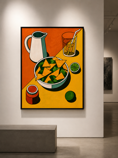 Mexicaanse Keukenposter - Wall Art Decor - alternate angle - orange kitchen wall art, fauvist still life poster