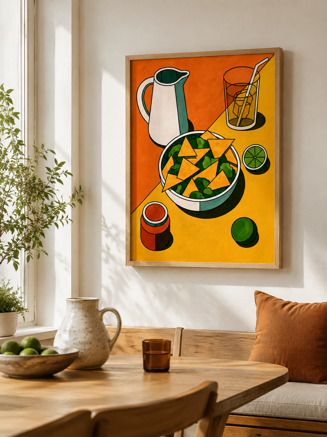 Mexicaanse Keukenposter - Wall Art Decor - packaging - orange kitchen wall art, fauvist still life poster