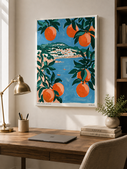 Matisse-Inspired Orange Art Print - Wall Art Decor - packaging - matisse-inspired orange art print, orange tree wall art