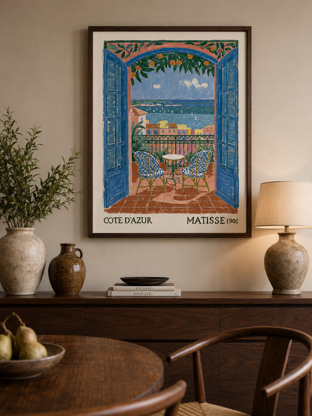 Matisse Riviera Art Print - Wall Art Decor - close-up - matisse riviera art, french riviera poster