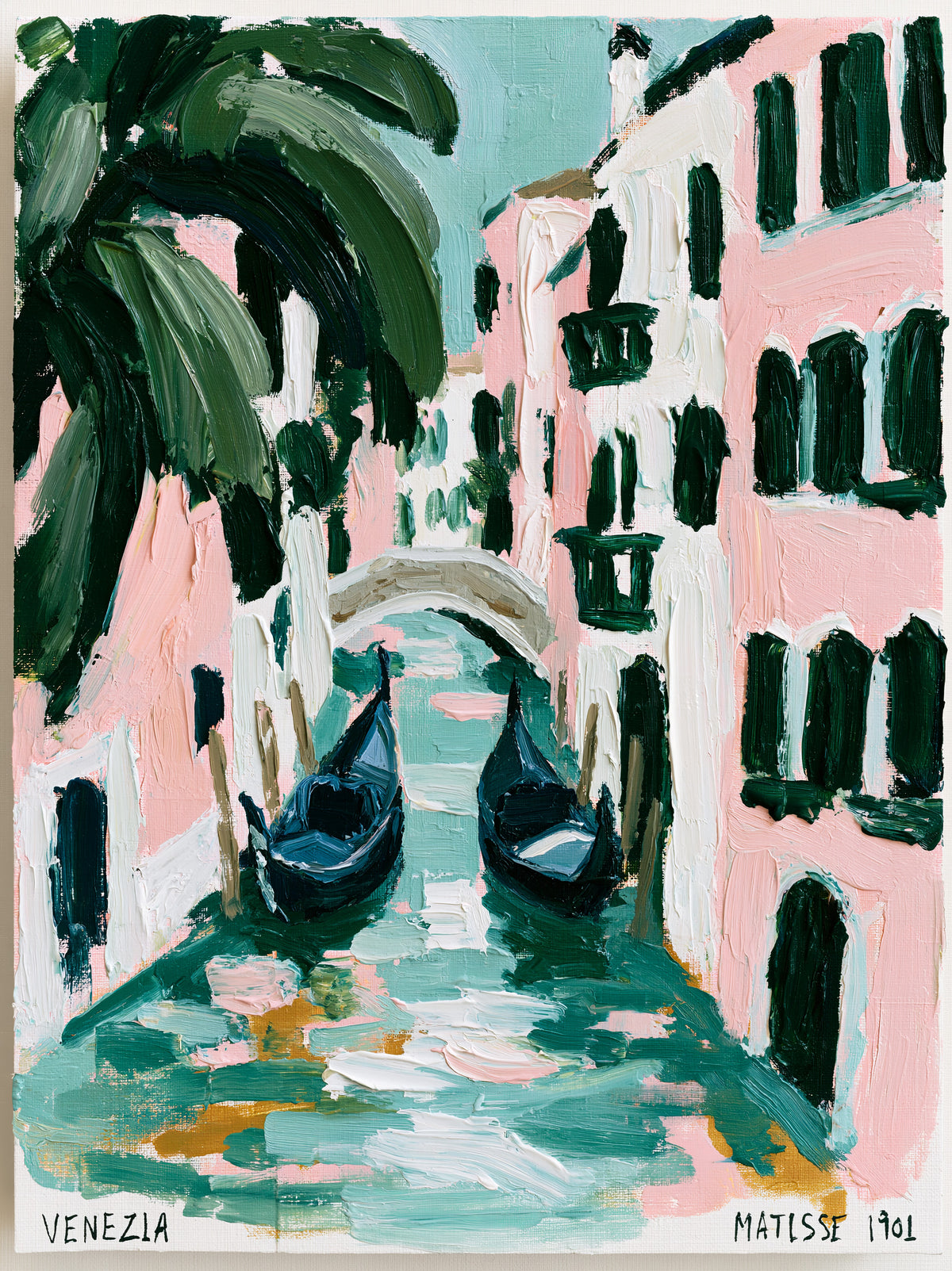 Matisse Venice Art Print - Wall Art Decor - front view - gondola canal art, canvas print