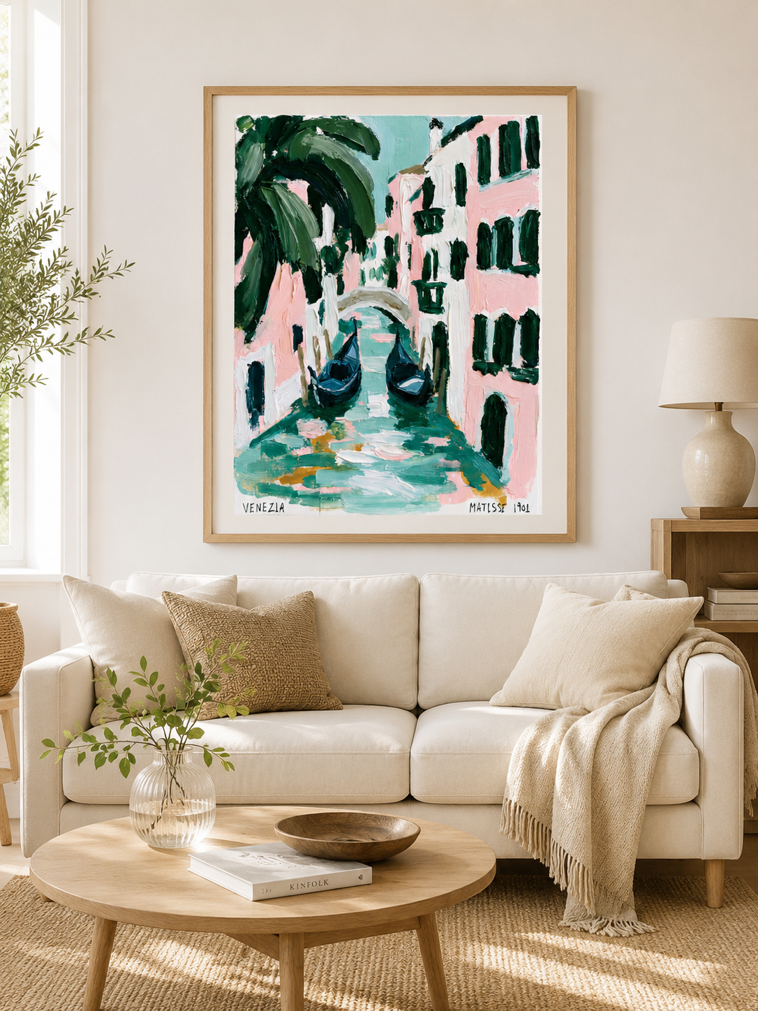 Matisse Venice Art Print - Wall Art Decor - detail view - gondola canal art, canvas print