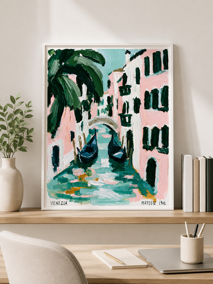 Matisse Venice Art Print - Wall Art Decor - close-up - gondola canal art, canvas print