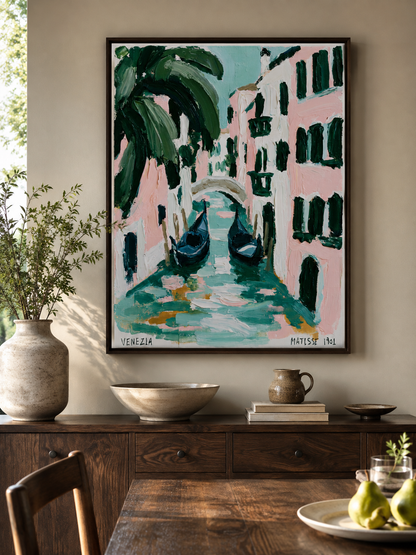 Matisse Venice Art Print - Wall Art Decor - alternate angle - gondola canal art, canvas print