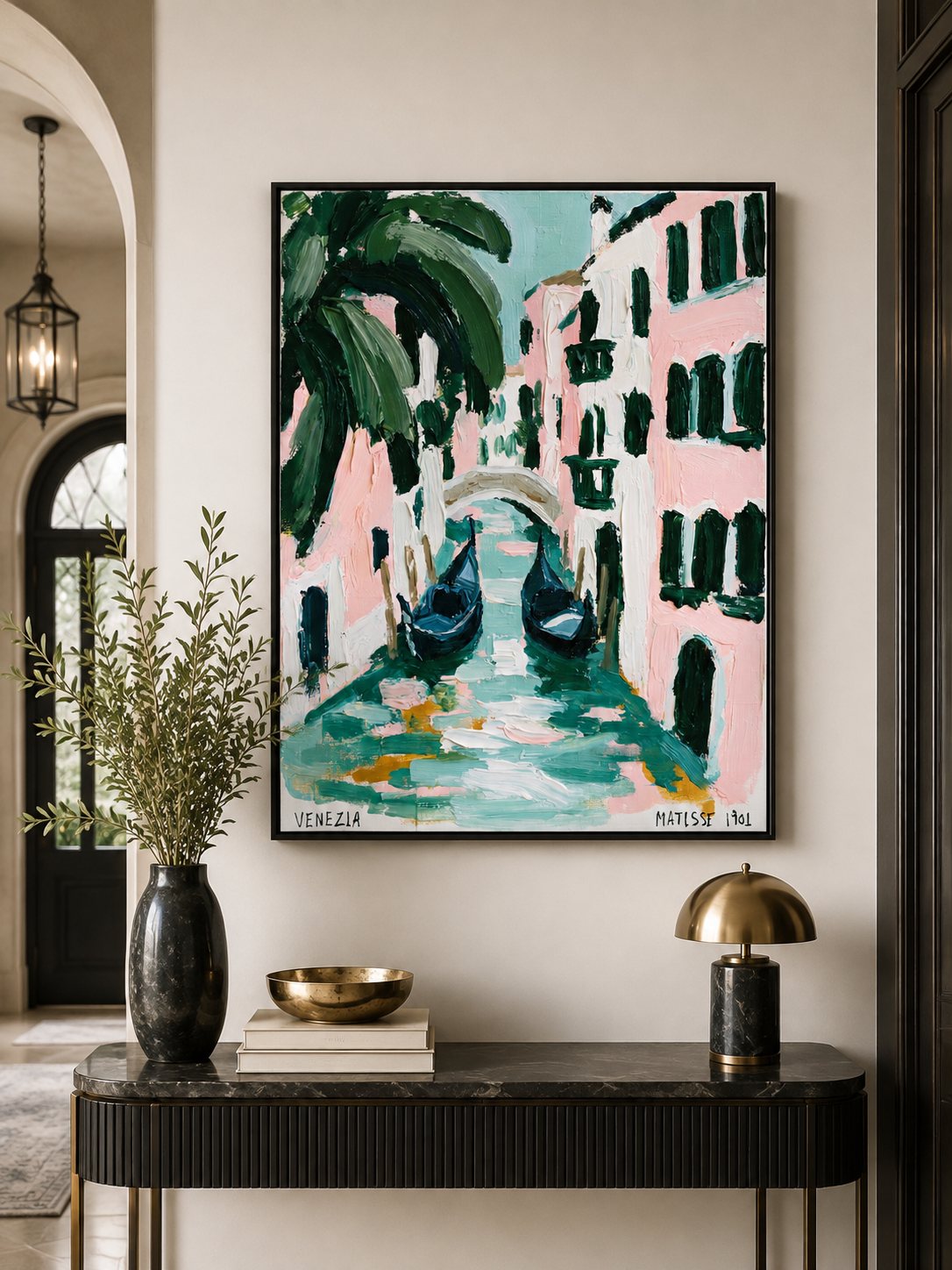 Matisse Venice Art Print - Wall Art Decor - front view - gondola canal art, canvas print