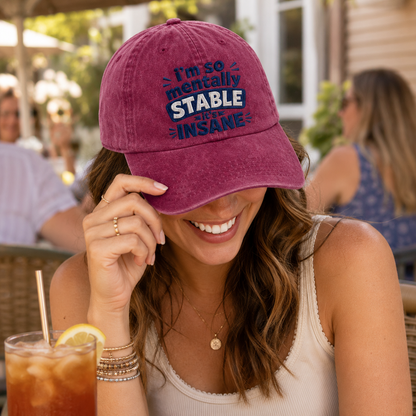 Mentally Stable Washed Cap - Washed Cap - lifestyle