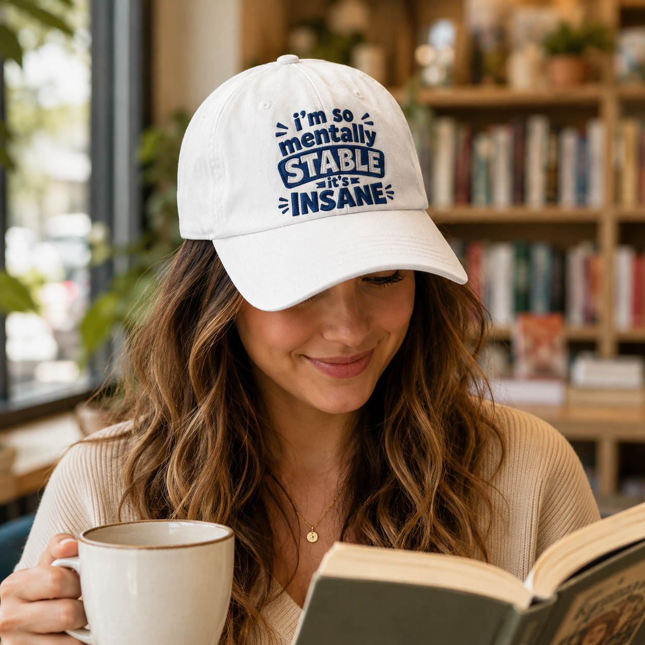 Mentally Stable Washed Cap - Washed Cap - side view