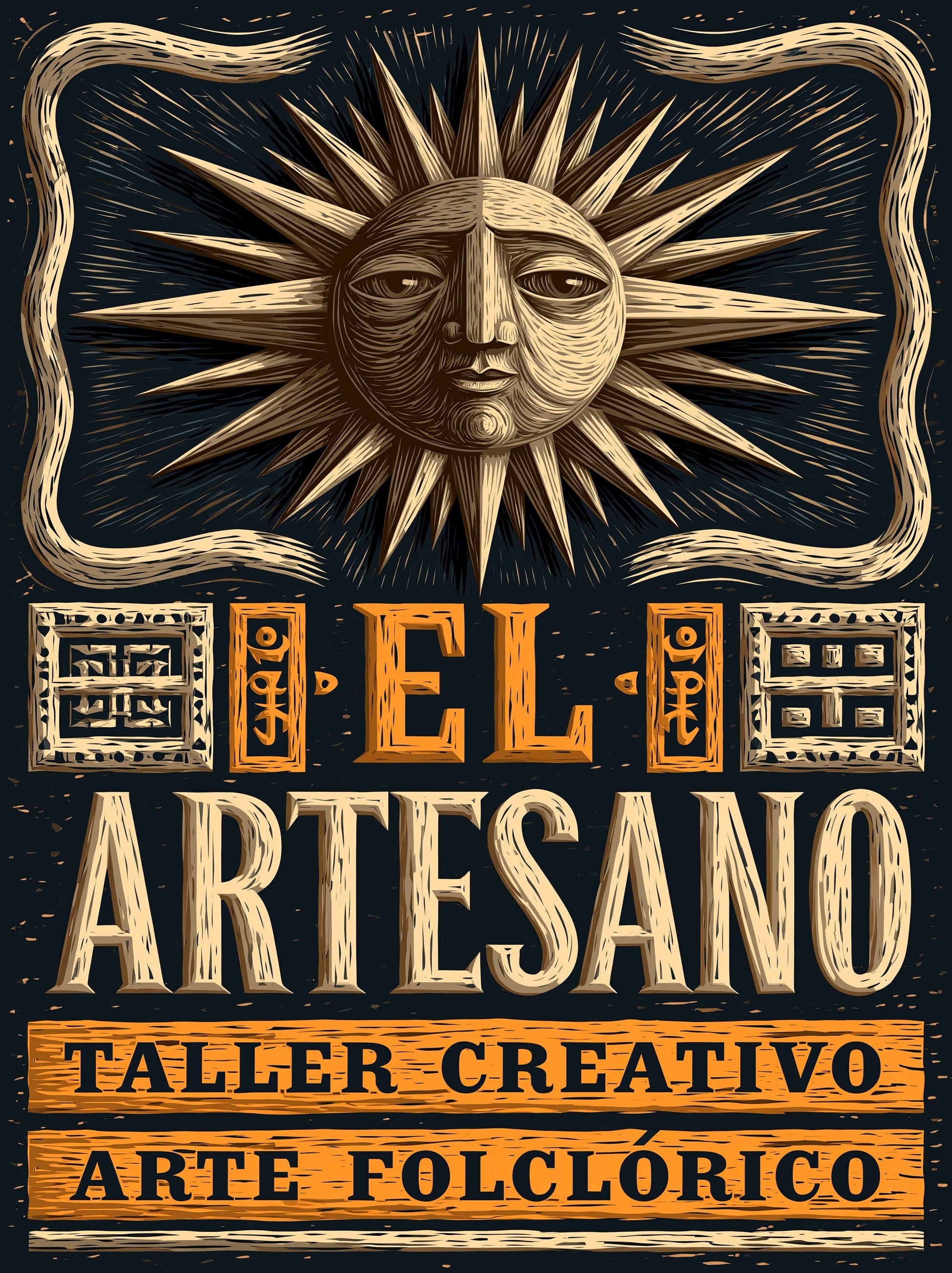 Artisanat Mexicain Affiche - Wall Art Decor - front view - mexican artisan workshop poster, mexican folk art