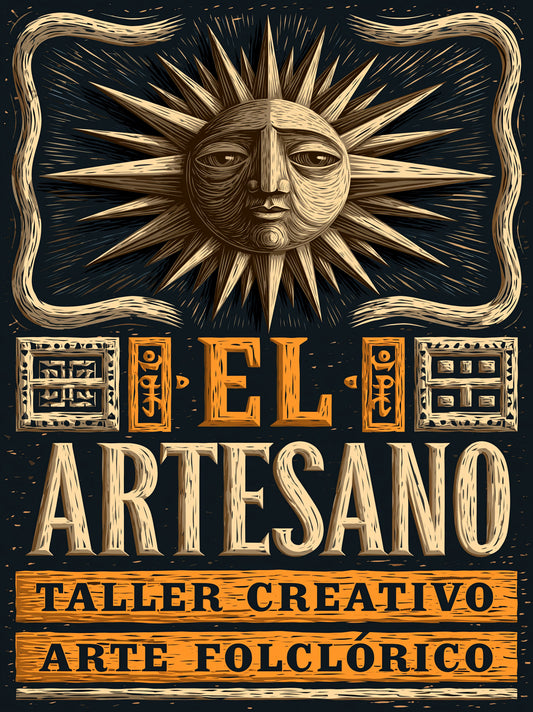 Artisanat Mexicain Affiche - Wall Art Decor - front view - mexican artisan workshop poster, mexican folk art