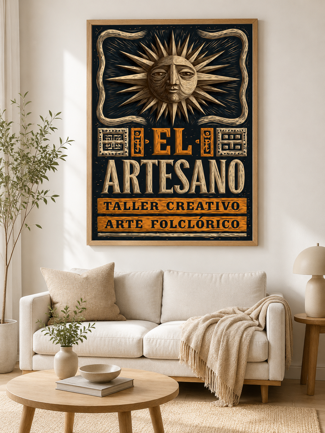 Artisanat Mexicain Affiche - Wall Art Decor - detail view - mexican artisan workshop poster, mexican folk art