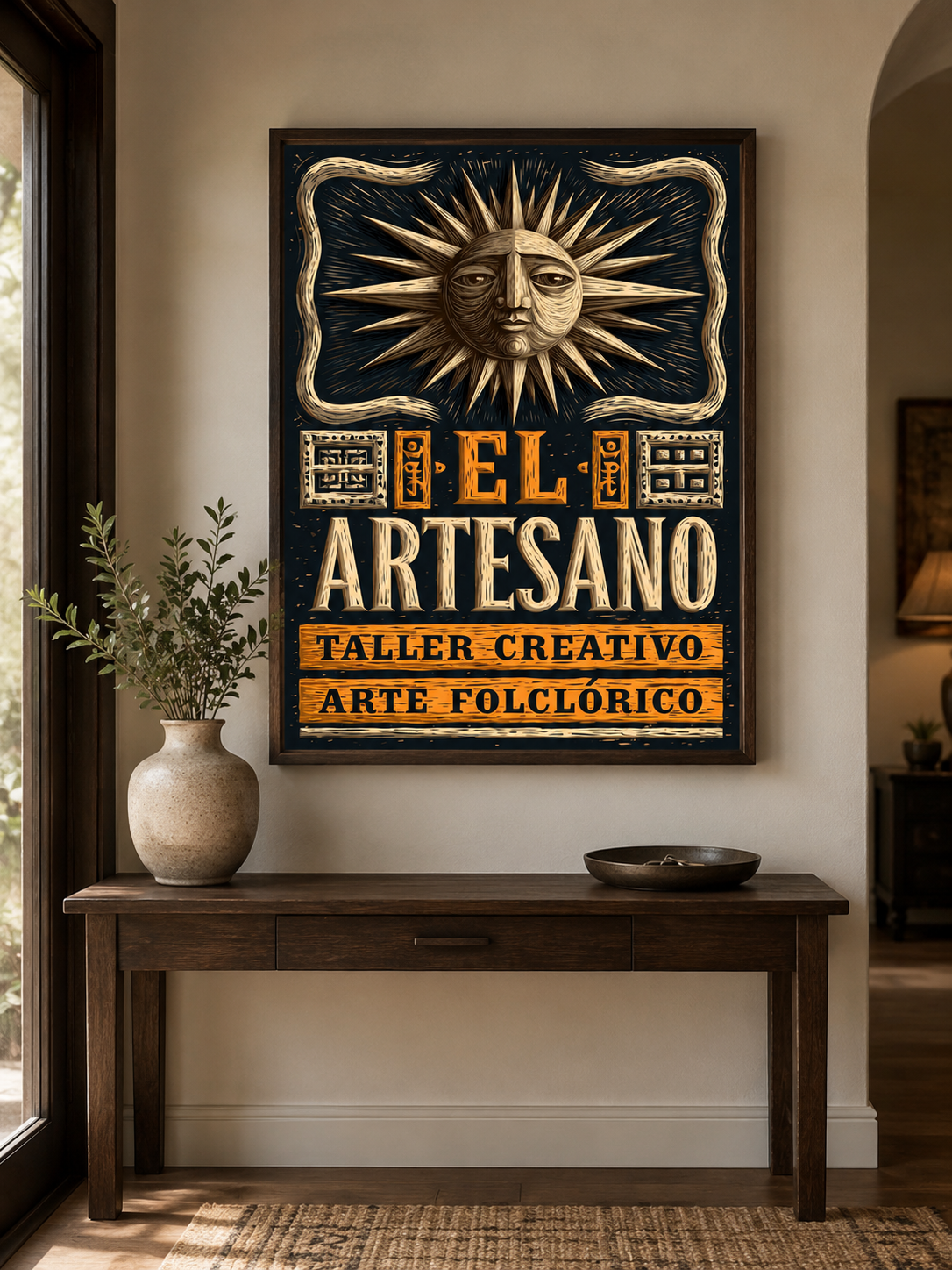 Artisanat Mexicain Affiche - Wall Art Decor - alternate angle - mexican artisan workshop poster, mexican folk art