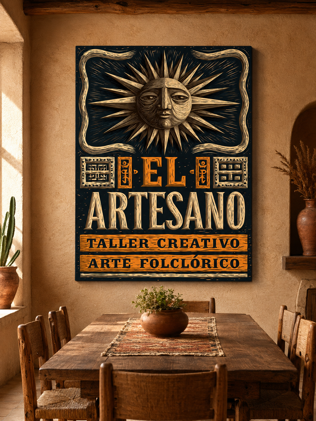 Artisanat Mexicain Affiche - Wall Art Decor - packaging - mexican artisan workshop poster, mexican folk art
