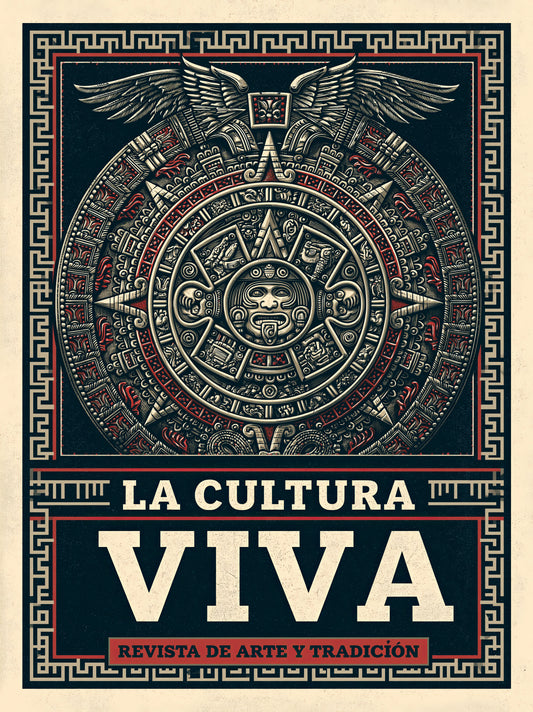 Affiche Calendrier Aztèque - Wall Art Decor - front view - mexican aztec culture poster, aztec heritage wall art