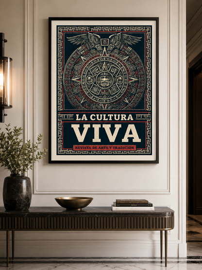 Calendario Azteca Póster - Wall Art Decor - packaging - mexican aztec culture poster, aztec heritage wall art