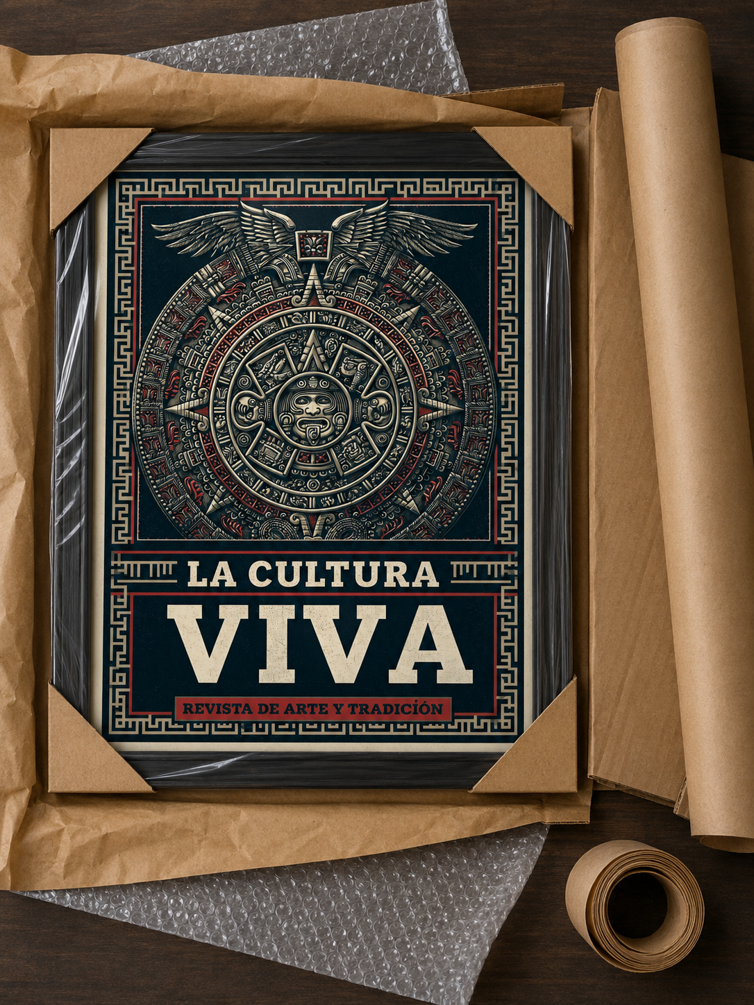 Calendario Azteca Póster - Wall Art Decor - lifestyle shot - mexican aztec culture poster, aztec heritage wall art