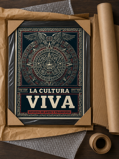 Calendario Azteca Póster - Wall Art Decor - lifestyle shot - mexican aztec culture poster, aztec heritage wall art