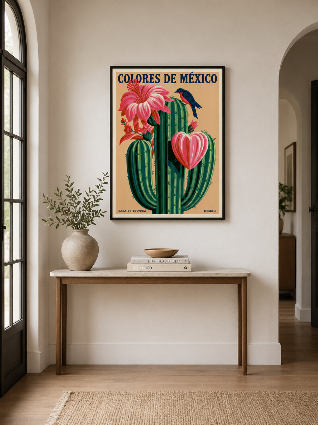 Cactos Mexicanos em Póster - Wall Art Decor - close-up - mexican cactus botanical poster, mexican cactus art print