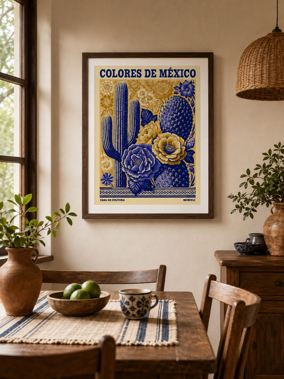 México Botânico Póster - Wall Art Decor - alternate angle - mexican cactus floral poster, mexican botanical art