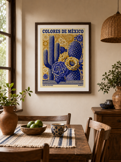 México Botânico Póster - Wall Art Decor - alternate angle - mexican cactus floral poster, mexican botanical art