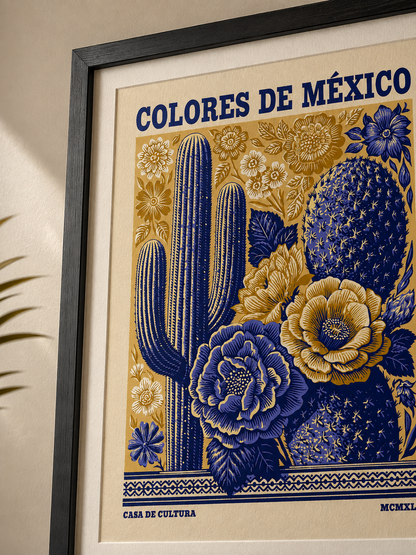 México Botânico Póster - Wall Art Decor - packaging - mexican cactus floral poster, mexican botanical art