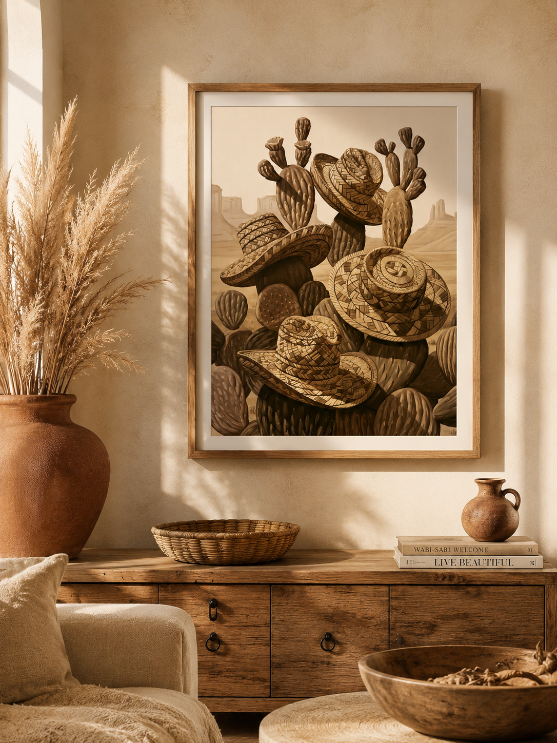 Arte Mural de Cactos Mexicanos - Wall Art Decor - packaging - mexican cactus wall art, desert cactus art print
