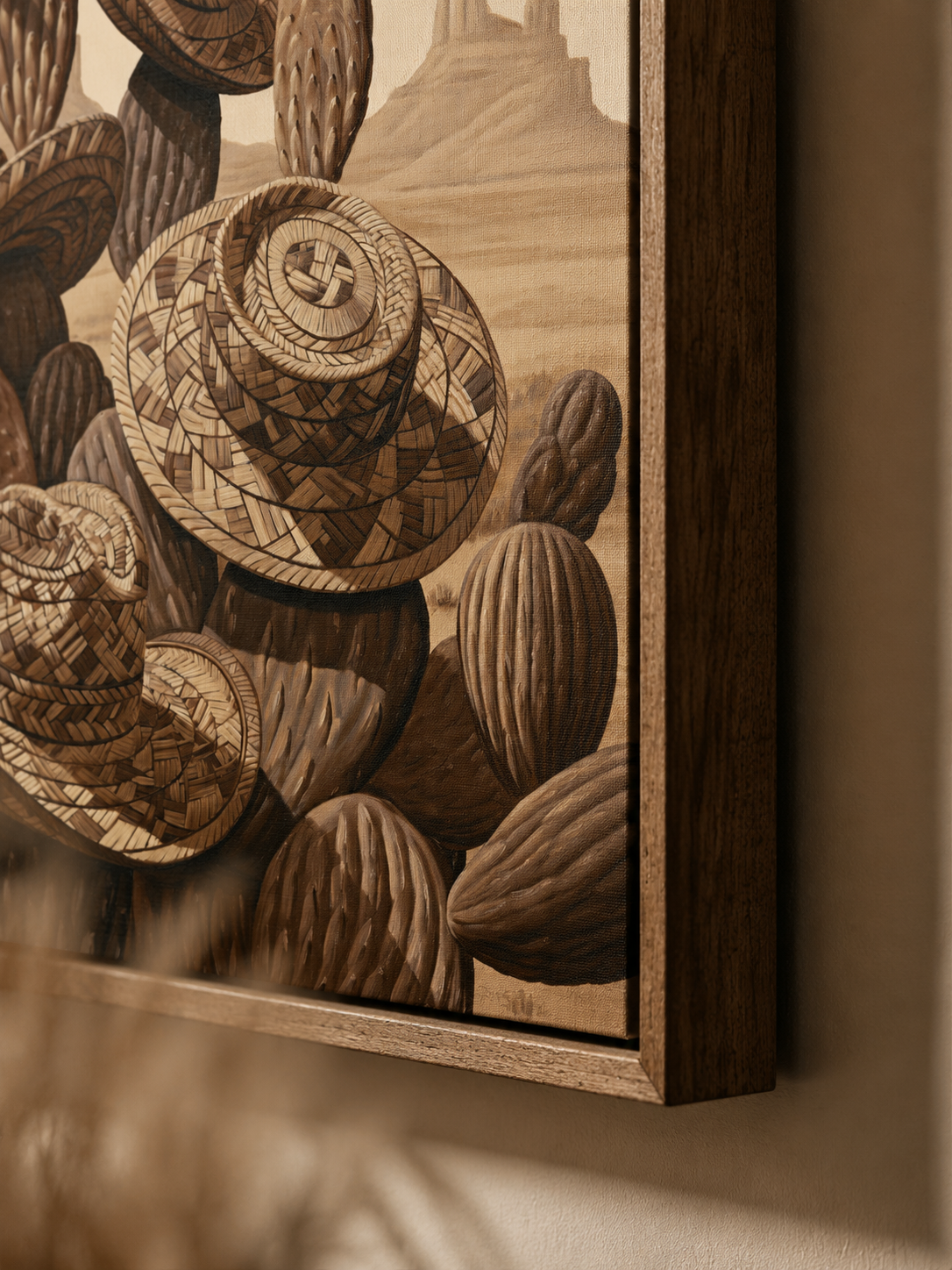 Arte Mural de Cactos Mexicanos - Wall Art Decor - detail view - mexican cactus wall art, desert cactus art print