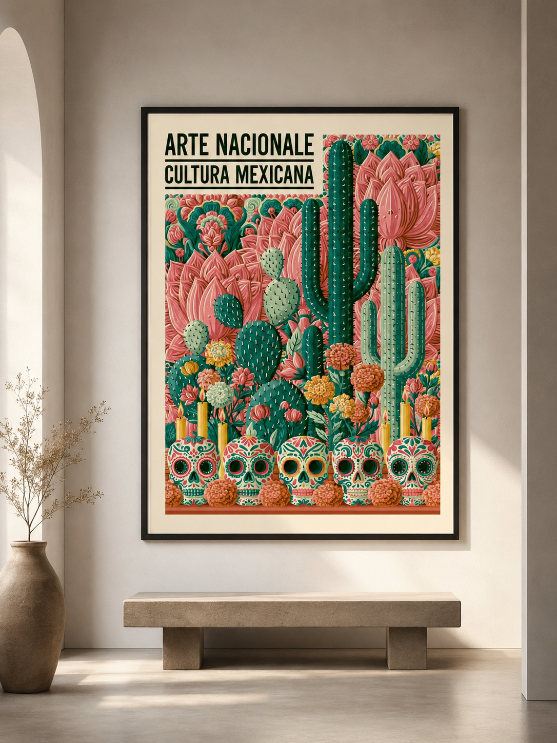 Calaveras Mexicanas Póster - Wall Art Decor - close-up - mexican sugar skull poster, mexican cactus wall art