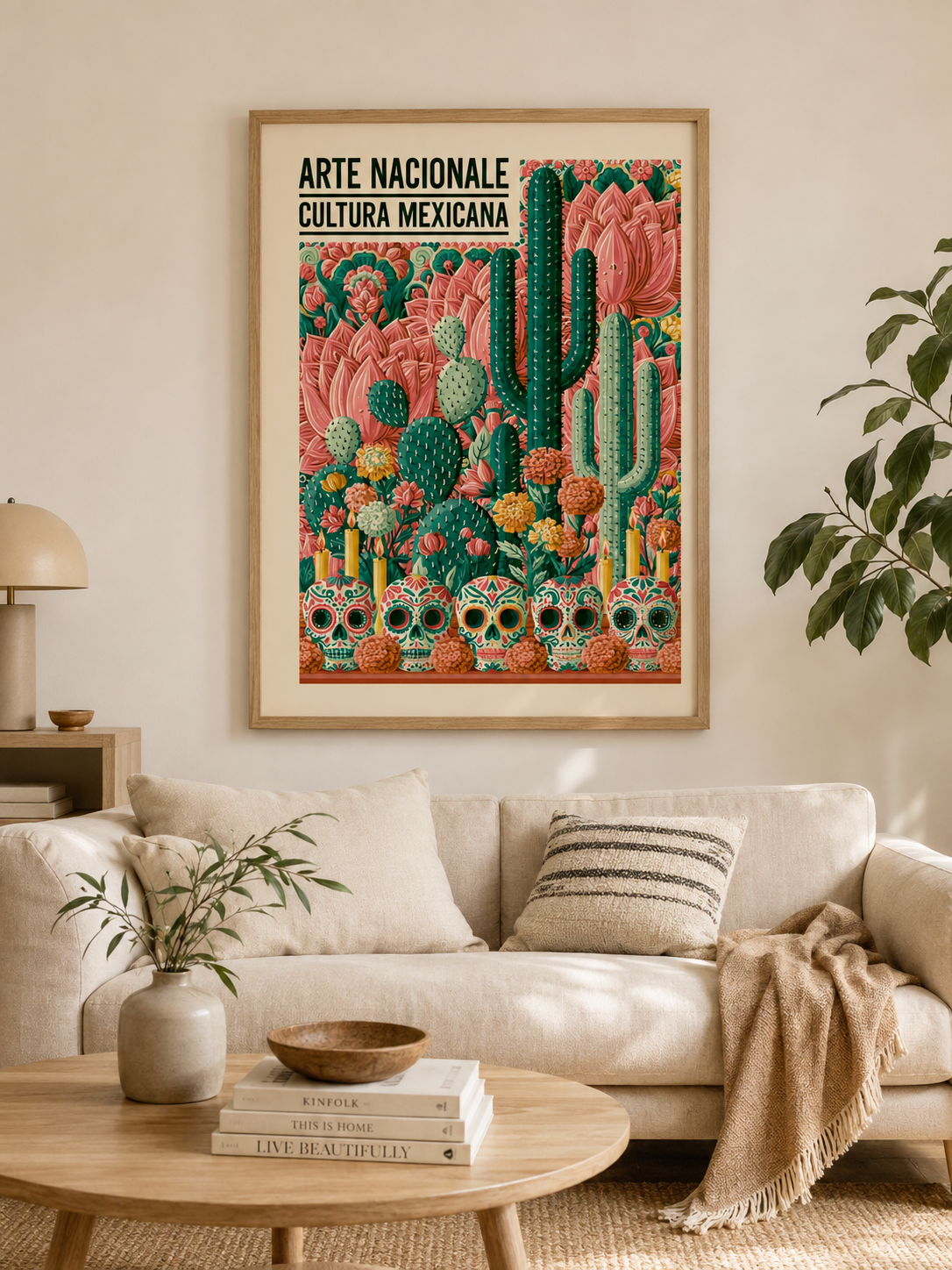 Calaveras Mexicanas Póster - Wall Art Decor - detail view - mexican sugar skull poster, mexican cactus wall art