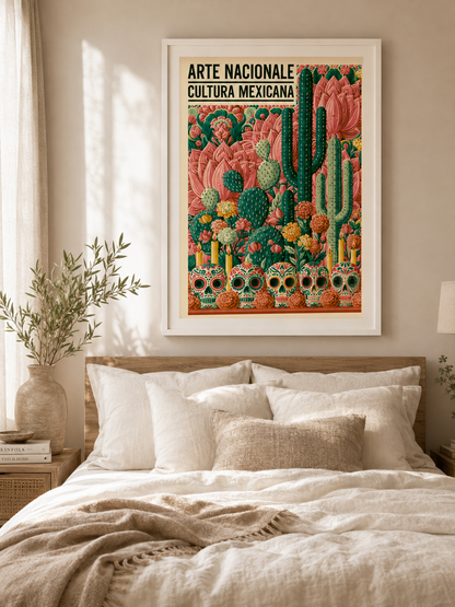 Calaveras Mexicanas Póster - Wall Art Decor - close-up - mexican sugar skull poster, mexican cactus wall art