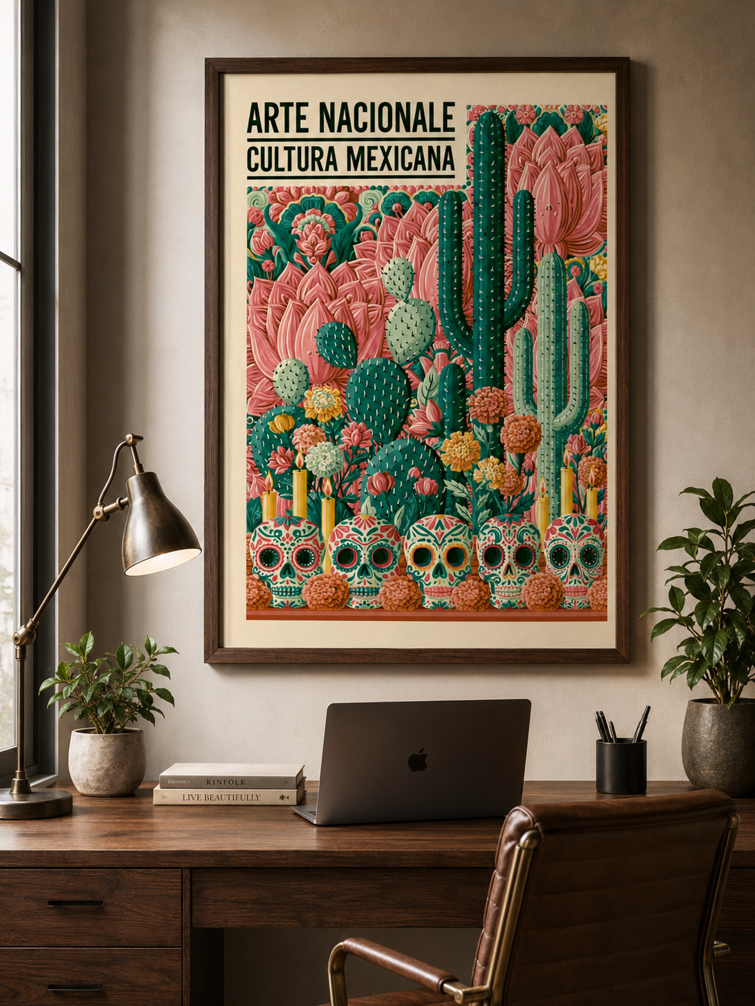Calaveras Mexicanas Póster - Wall Art Decor - alternate angle - mexican sugar skull poster, mexican cactus wall art