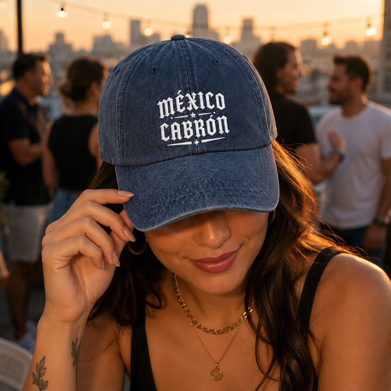Mexico Cabron Embroidered Washed Cap - Washed Cap - alternate angle
