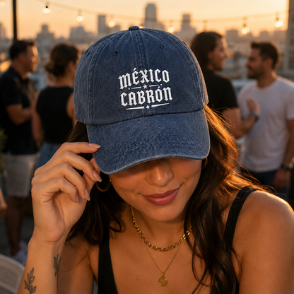 Mexico Cabron Embroidered Washed Cap - Washed Cap - alternate angle