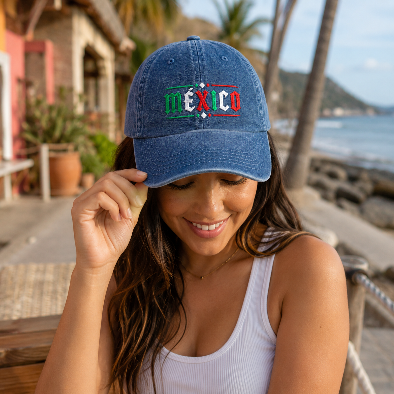 Mexico Embroidered Washed Cap - Washed Cap - alternate angle