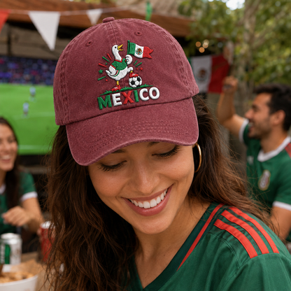 Mexico Goose Embroidered Washed Cap - Washed Cap - lifestyle