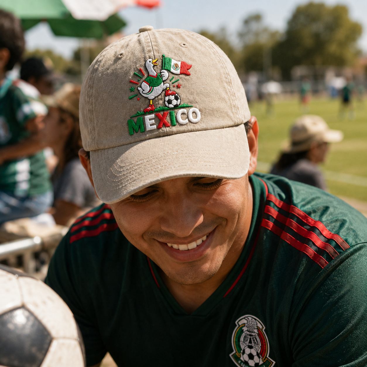 Mexico Goose Embroidered Washed Cap - Washed Cap - side view