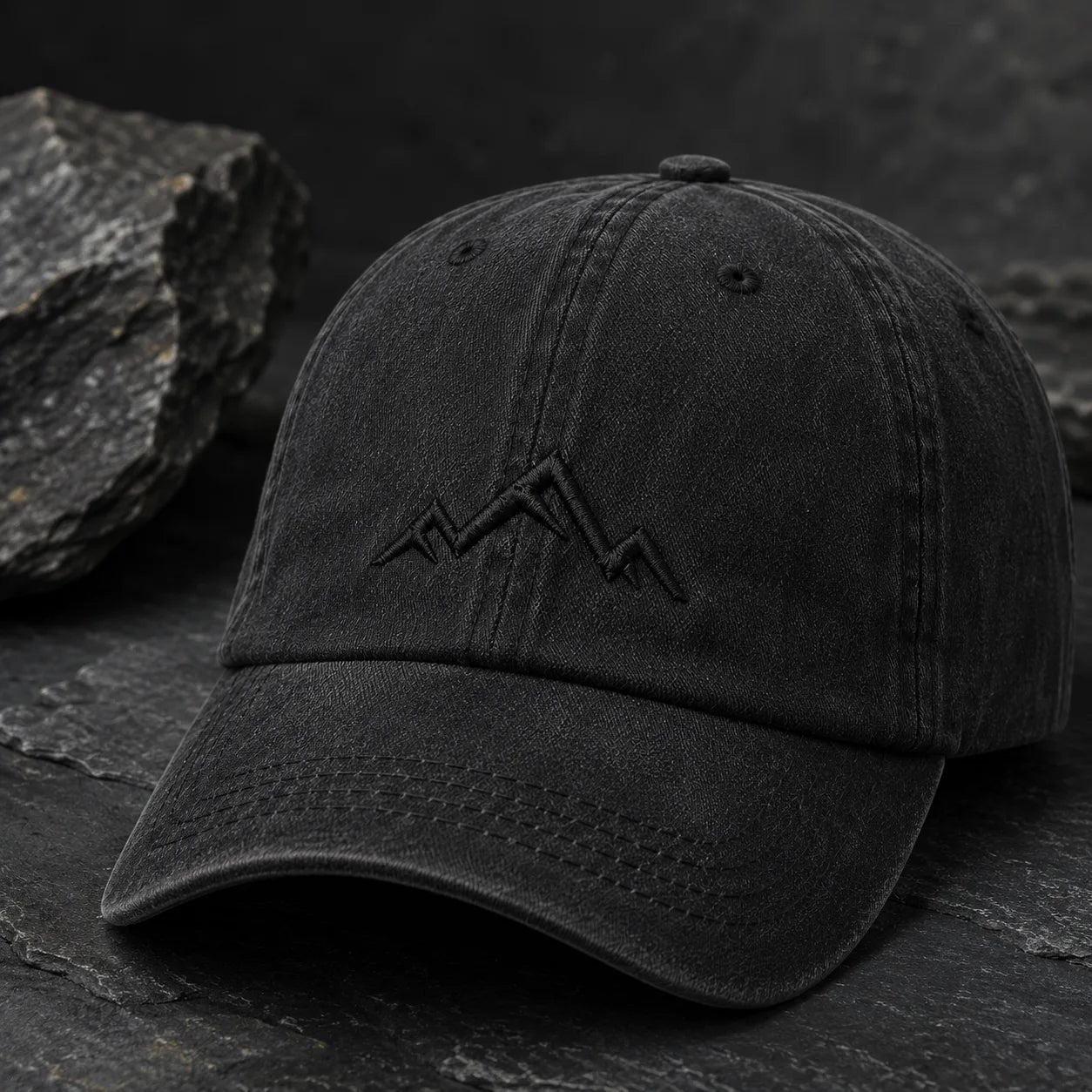 Minimalist Mountain Washed Cap - washed cap - alternate angle